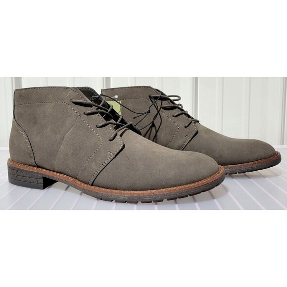 Goodfellow Jerad Chukka Faux Suede Casual Dress Gray Lace Up Boots - Picture 1 of 6